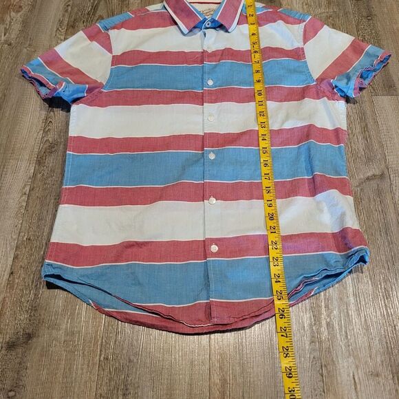 Penguin Heritage Slim Fit Short Sleeved Button Up Shirt Mens Size Medium - Picture 7 of 7